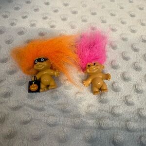 Troll Dolls with Orange and Pink Hair